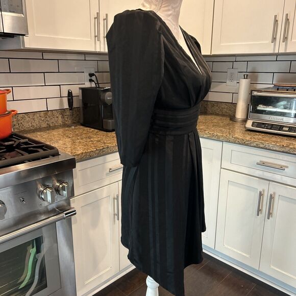 JOA Just One Answer V Neck Pleated Black Dress Anthropologie XS - Picture 8 of 15